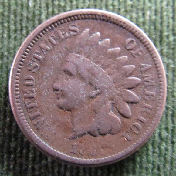 USA American 1860 1 Cent Indian Head Penny Coin - Circulated