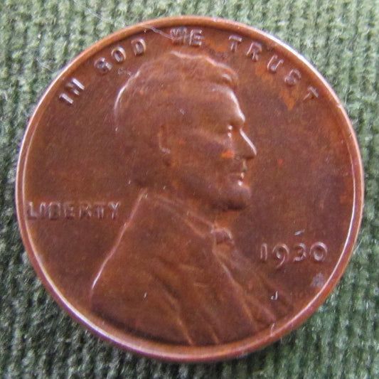 USA American 1930 1 Cent Wheat Lincoln Coin - Circulated