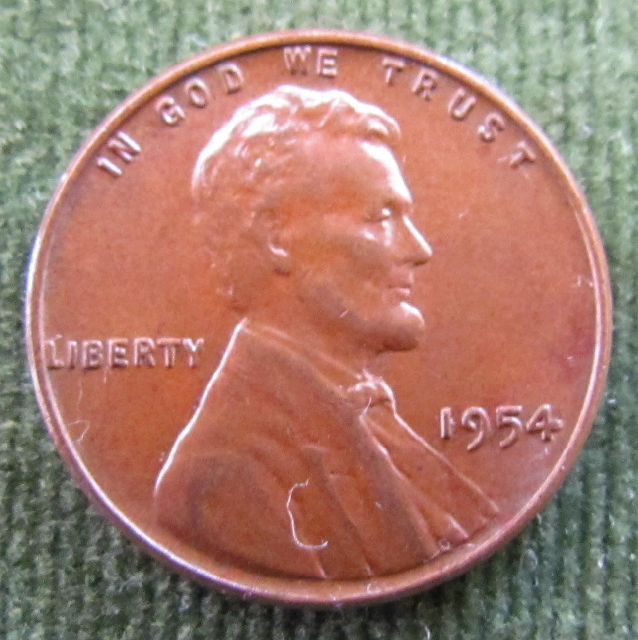 USA American 1954 1 Cent Wheat Lincoln Coin - Circulated