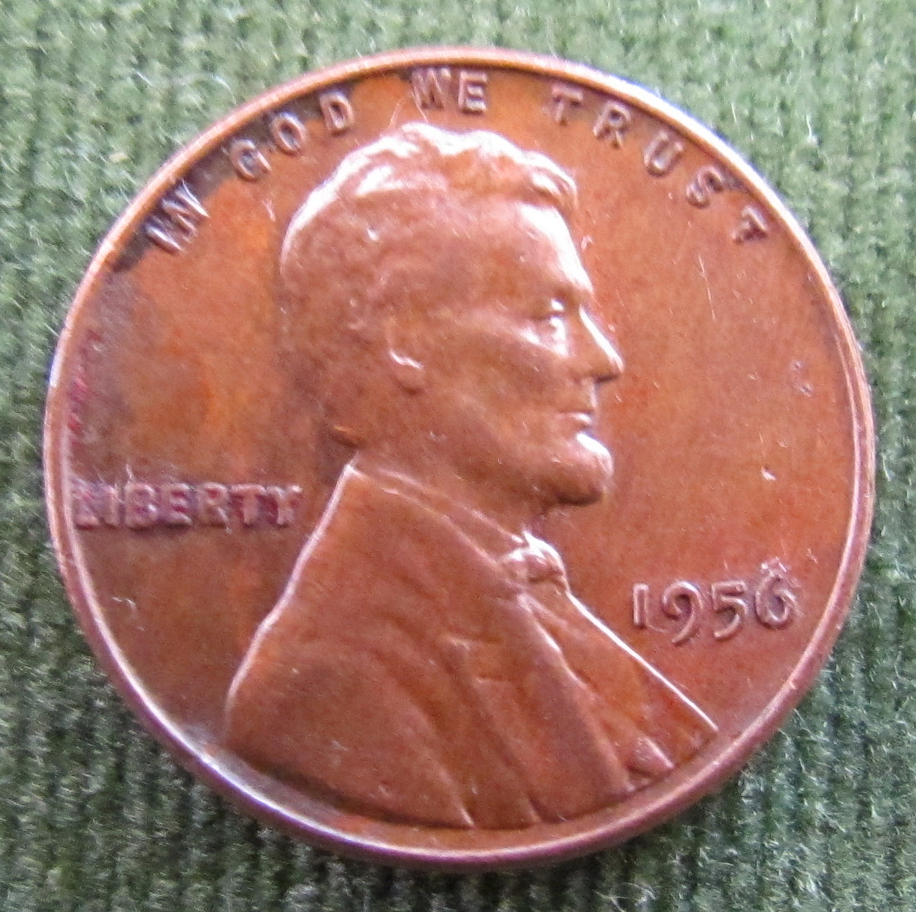 USA American 1956 1 Cent Wheat Lincoln Coin - Circulated