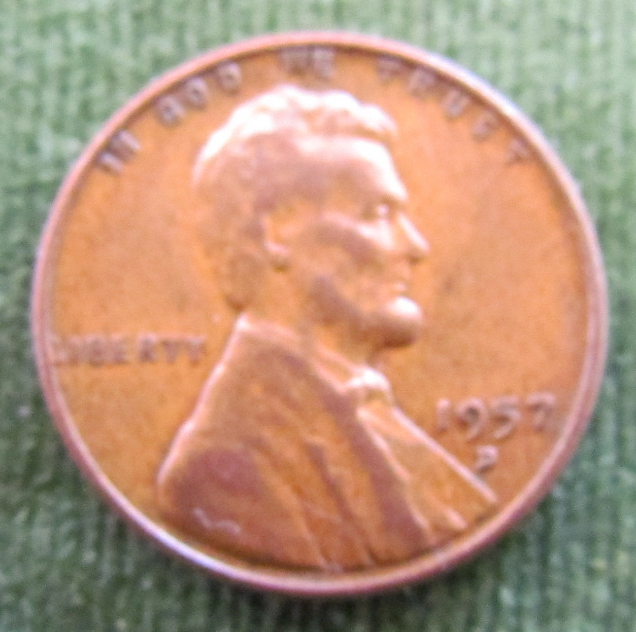 USA American 1957 D 1 Cent Wheat Lincoln Coin - Circulated