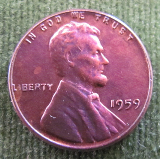 USA American 1959 1 Cent Lincoln Memorial Coin - Circulated