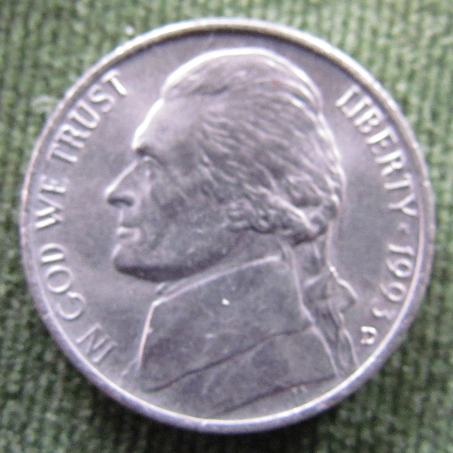 USA American 1993 D Nickel Jefferson Coin - Circulated