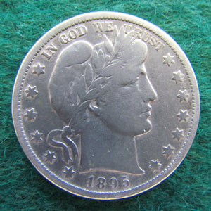 USA American 1895 Silver Barber Half Dollar