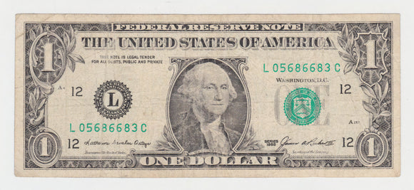 USA 1985 1 One Dollar Banknote San Francisco s/n L 05686683 C