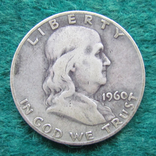 USA American 1960 D Half Dollar Franklin Coin - Circulated