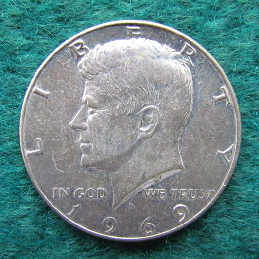 USA American 1969 D Half Dollar Kennedy Coin - Circulated