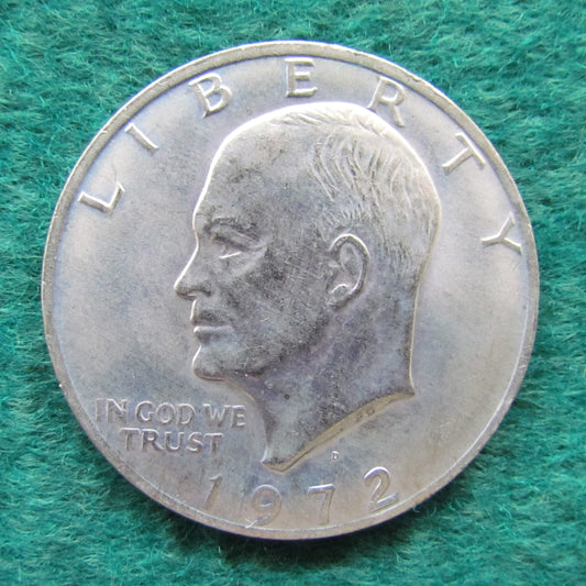 USA American 1972 D Eisenhower Dollar Coin - Circulated
