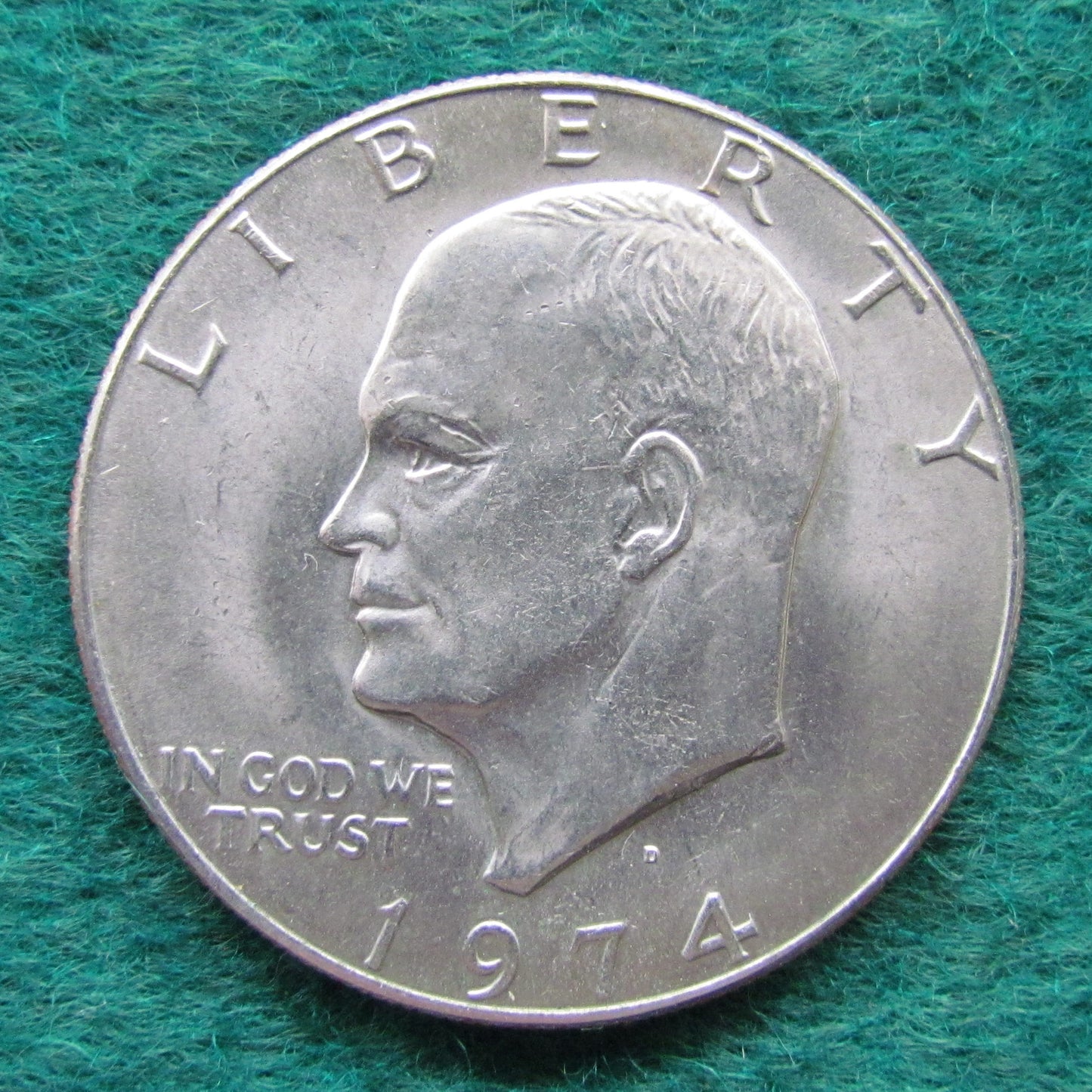 USA American 1974 D Eisenhower Dollar Coin - Circulated