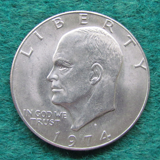 USA American 1974 D Eisenhower Dollar Coin - Circulated