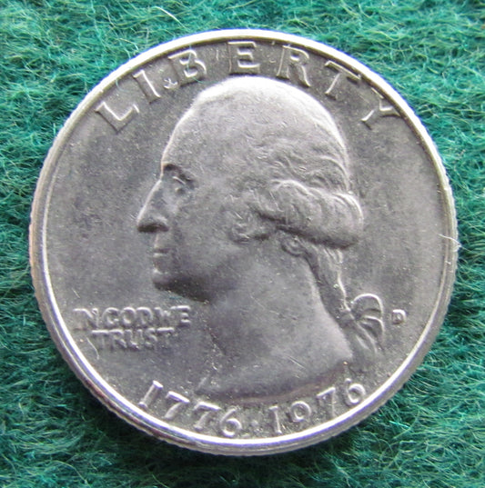 USA American 1776 - 1976 D Quarter Washington Bi-centenary Coin - Circulated