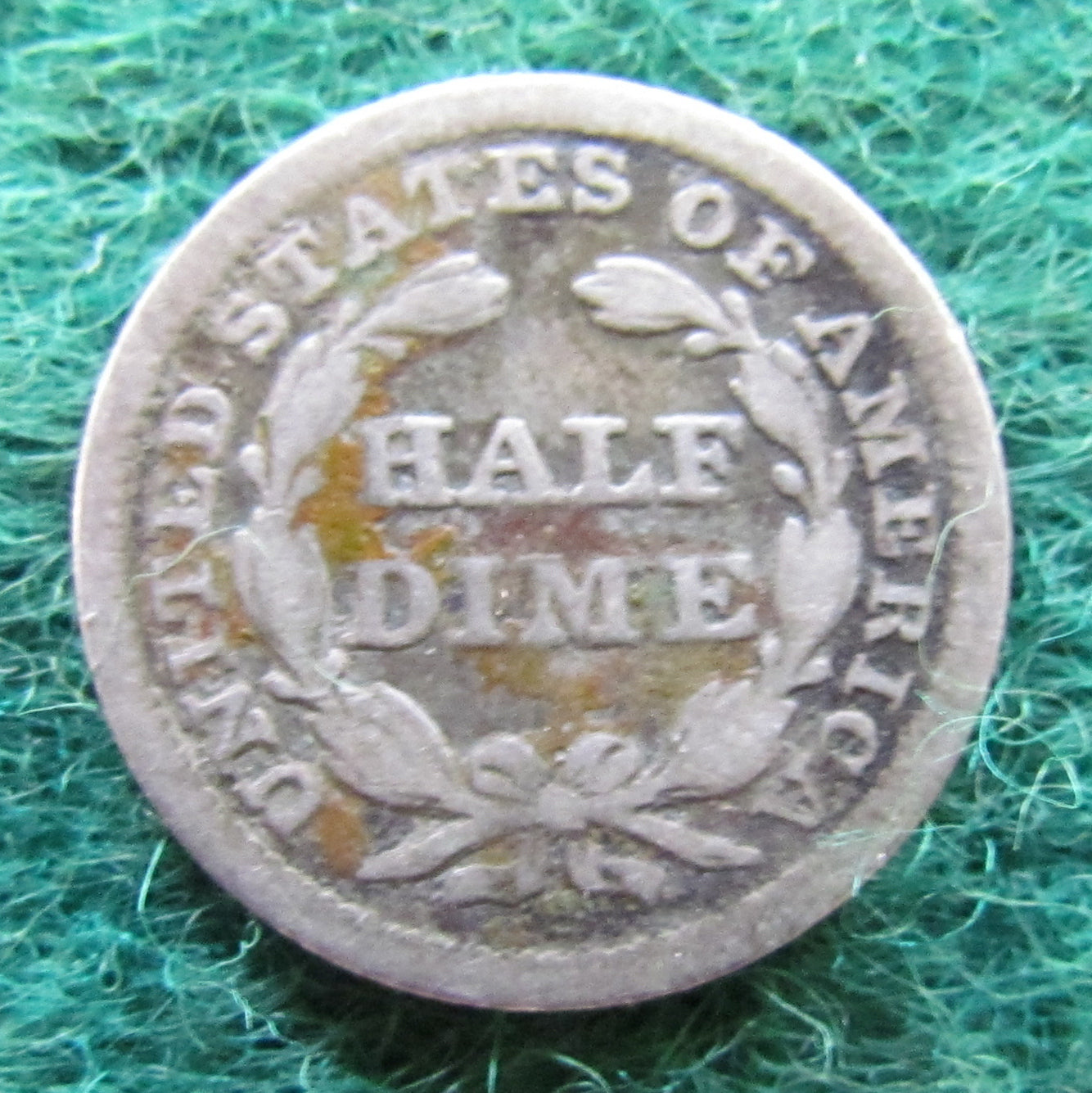 USA American 1841 Silver Seated Liberty Half Dime Coin - Circulated