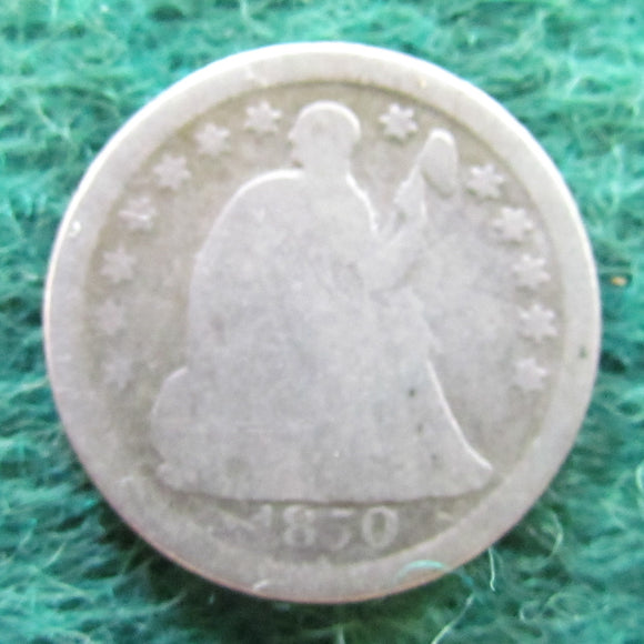 USA American 1850 O Silver Seated Liberty Half Dime Coin - Circulated