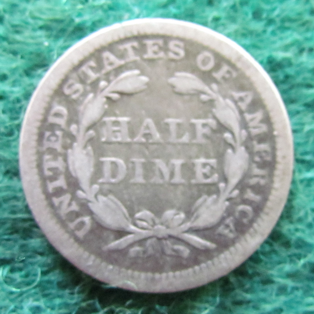 USA American 1852 Silver Seated Liberty Half Dime Coin - Circulated