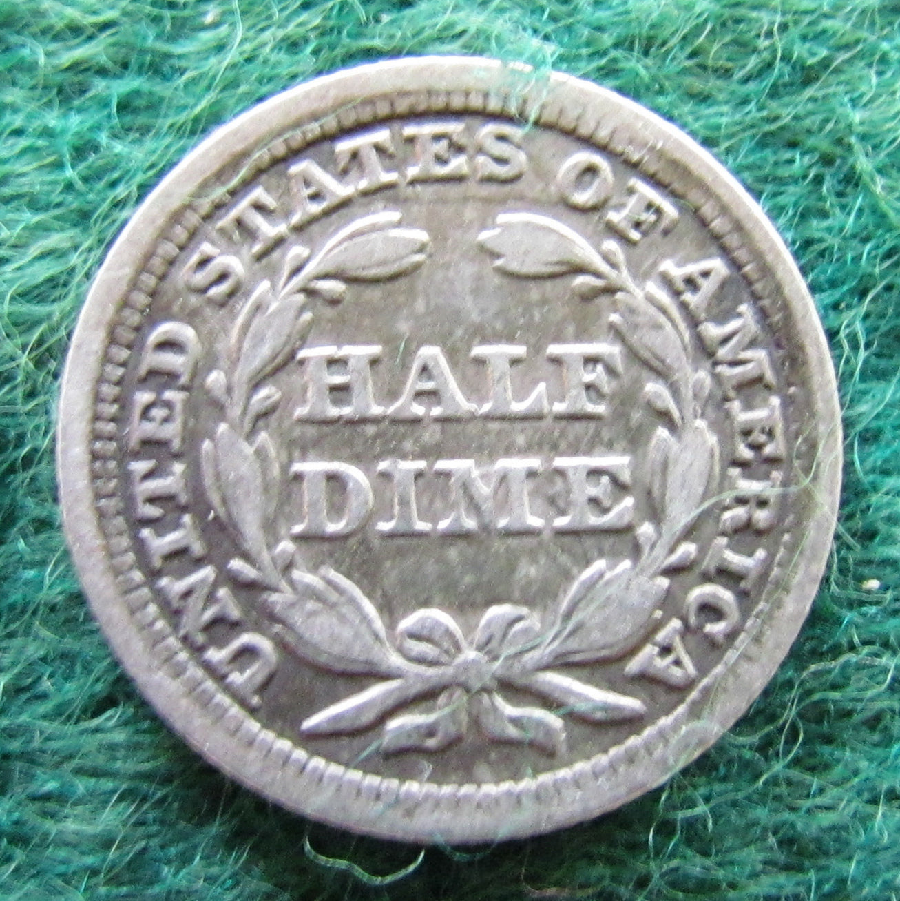 USA American 1855 Silver Seated Liberty Half Dime Coin - Circulated