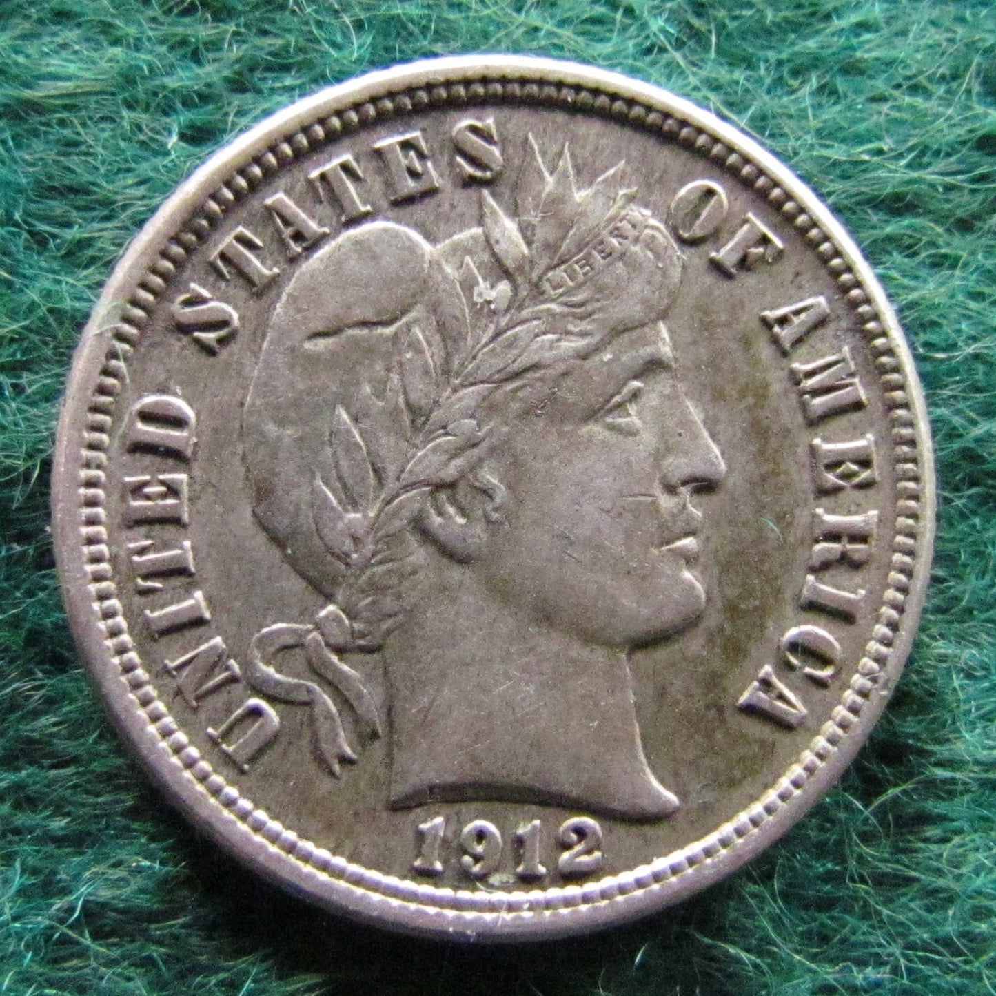 USA American 1912 Barber Dime Coin - Circulated
