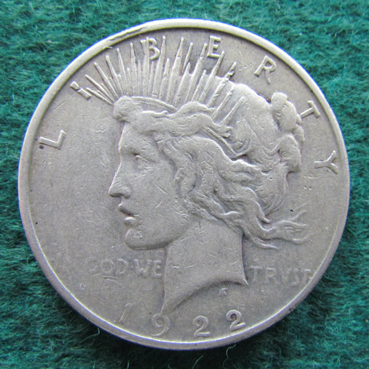USA American 1922 S Silver Peace Dollar - Circulated