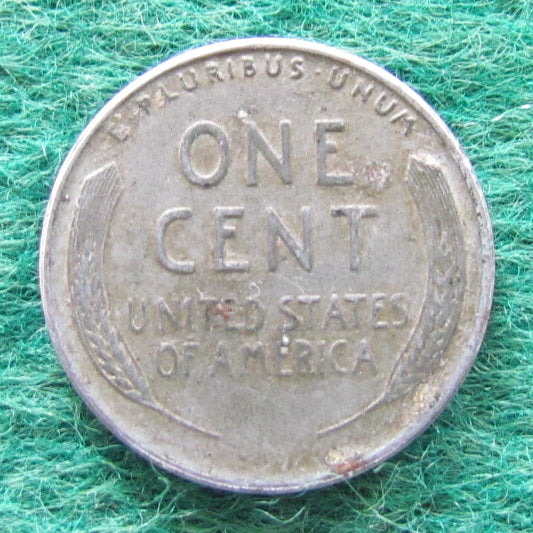 USA American 1943 D Steel 1 Cent Wheat Lincoln Coin - Circulated