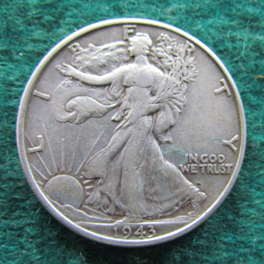 USA American 1943 Half Dollar Walking Liberty Coin - Circulated