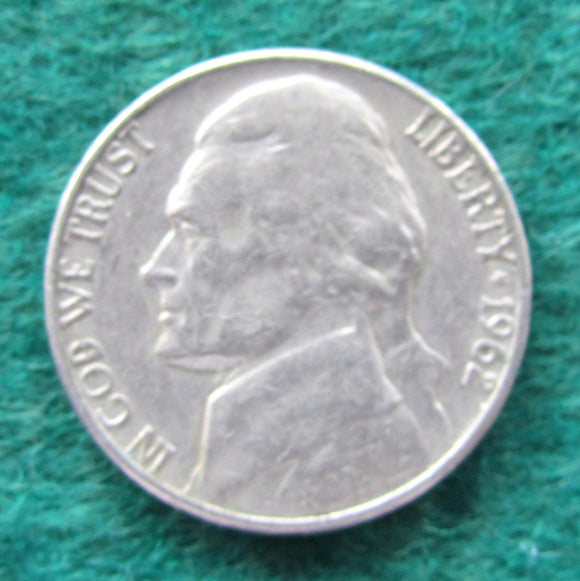 USA American 1962 Nickel Jefferson Coin - Circulated