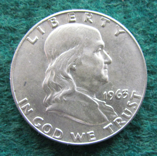 USA American 1963 D Half Dollar Franklin Coin - Circulated