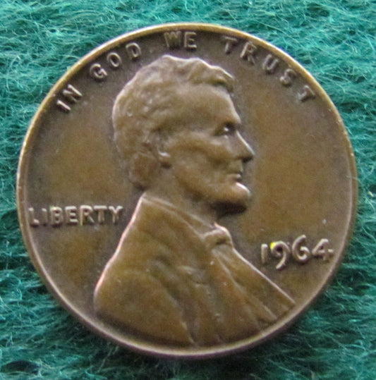 USA American 1964 1 Cent Lincoln Memorial Coin - Circulated
