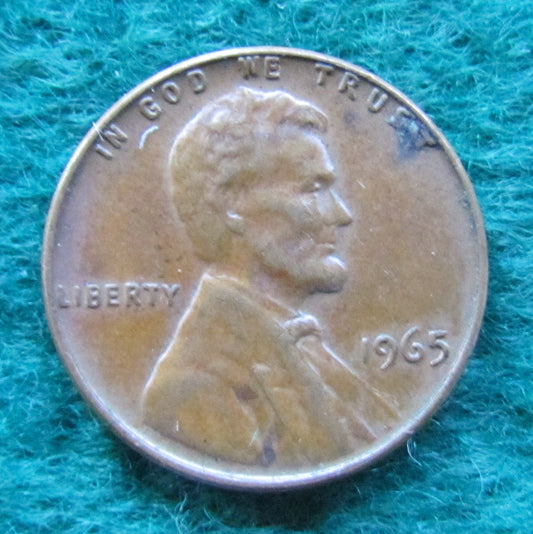 USA American 1965 1 Cent Lincoln Monument Coin - Circulated