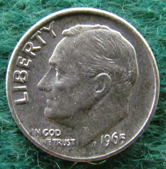 USA American 1965 Dime Roosevelt Coin - Circulated