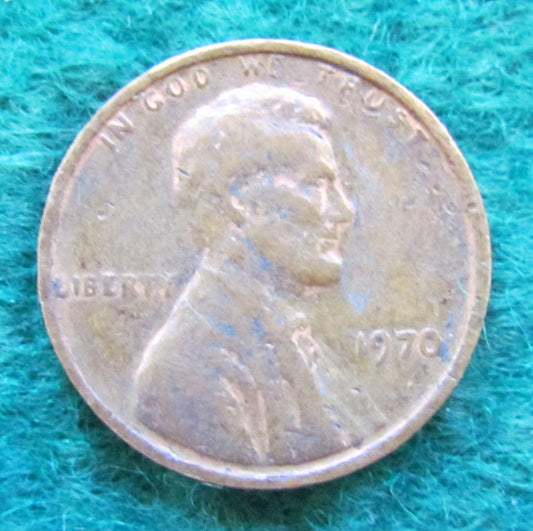 USA American 1970 1 Cent Lincoln Monument Coin - Circulated