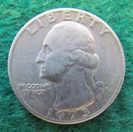 USA American 1973 D Quarter Washington Coin - Circulated With Die Flaw