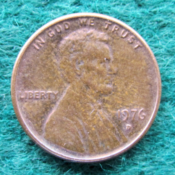 USA American 1976 D 1 Cent Lincoln Monument Coin - Circulated