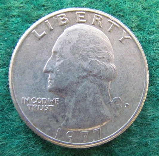 USA American 1977 D Quarter Washington Coin - Circulated