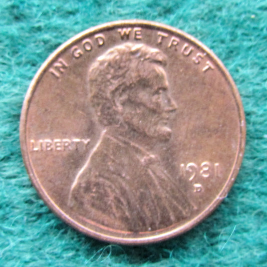 USA American 1981 D 1 Cent Lincoln Monument Coin - Circulated