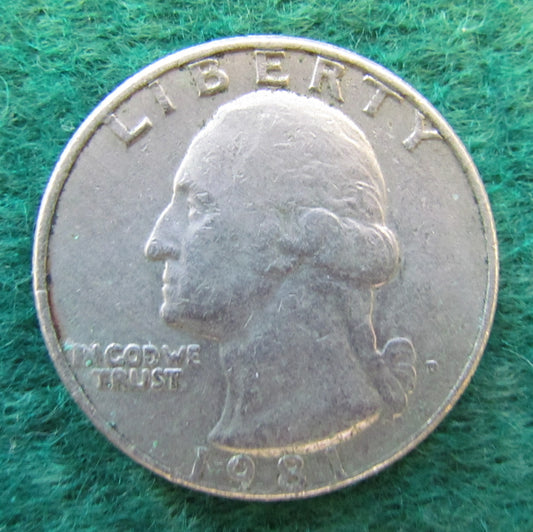 USA American 1981 D Quarter Washington Coin - Circulated