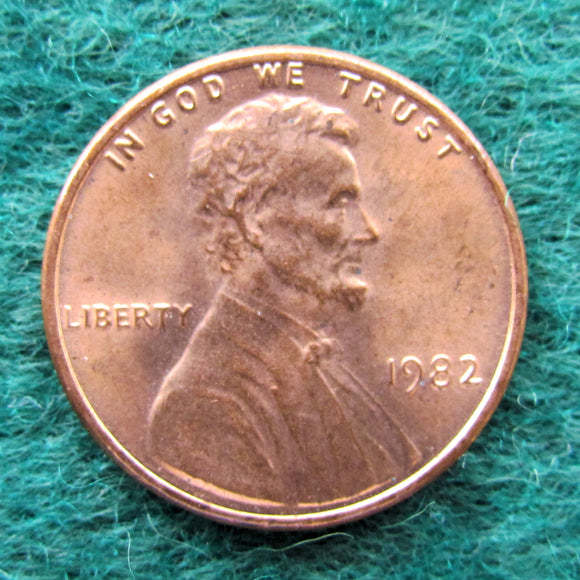 USA American 1982 1 Cent Lincon Coin - Circulated