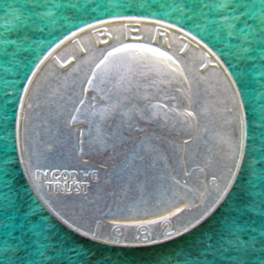 USA American 1982 D Quarter Washington Coin - Circulated