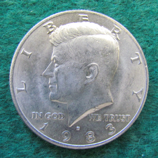 USA American 1983 D Half Dollar Kennedy Coin - Circulated