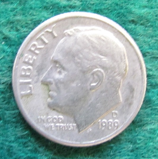 USA American 1989 D Dime Roosevelt Coin - Circulated