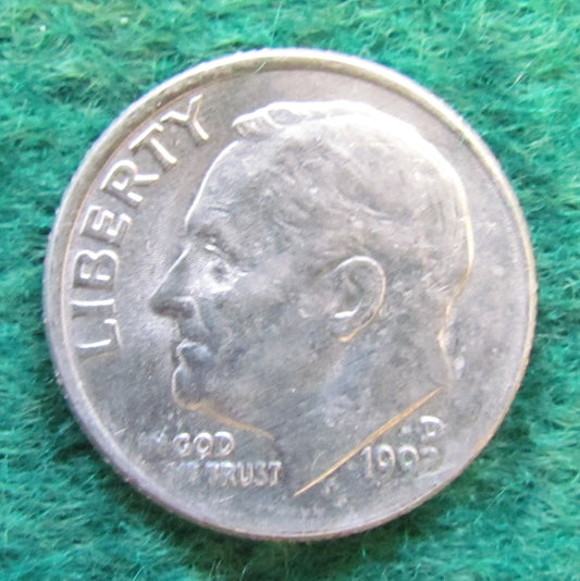 USA American 1992 D Dime Roosevelt Coin - Circulated