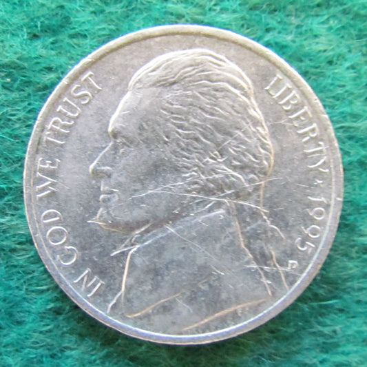 USA American 1995 D Nickel Jefferson Coin - Circulated