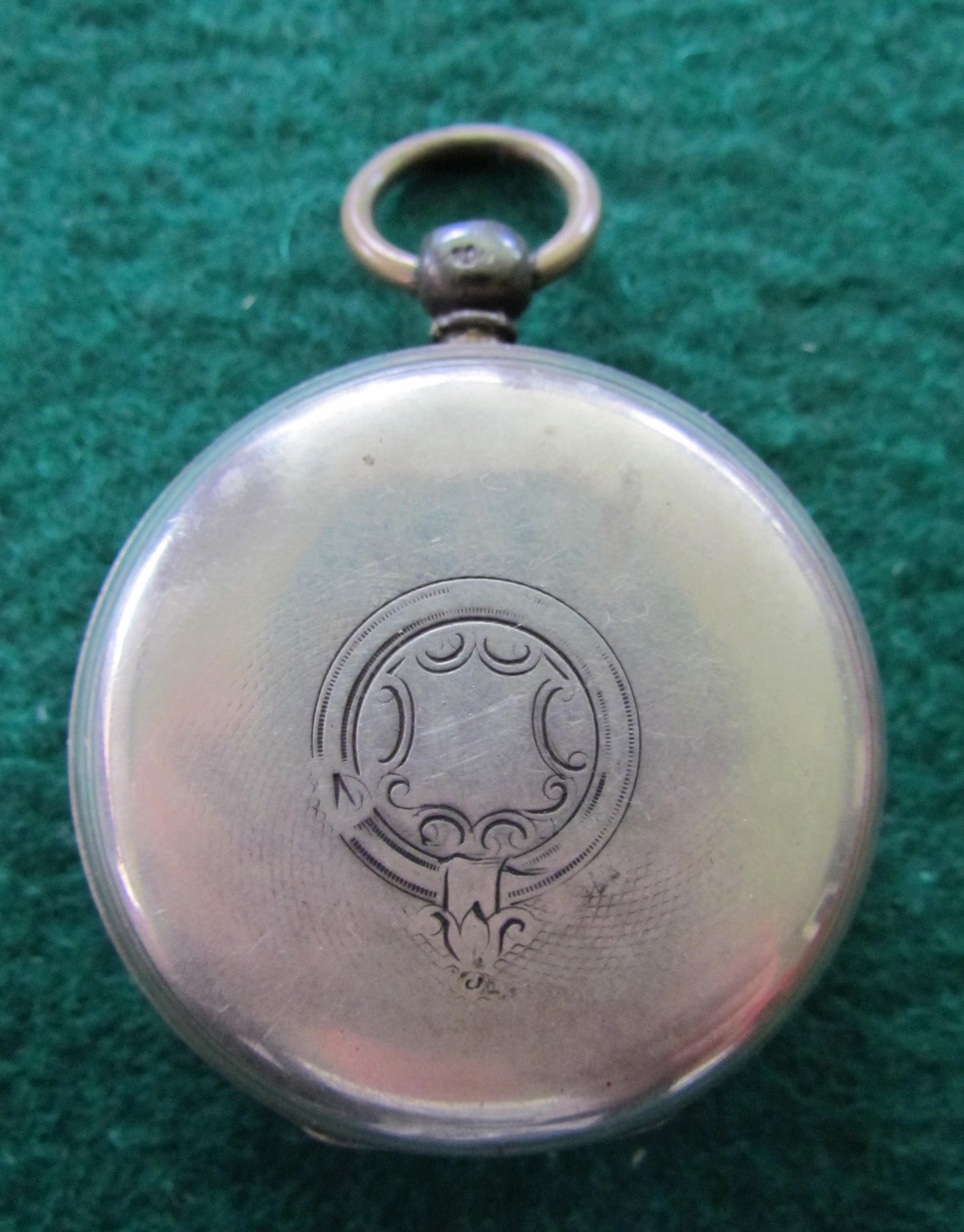 Unidentified Silver Open Faceced Pocket Watch Key Wind c1875