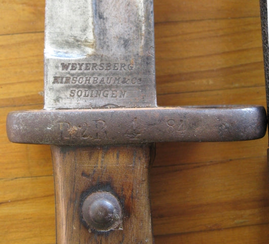 Weyers Berg Kirshbaum & Co Solingen 1895 mauser bayonet & scabbard
