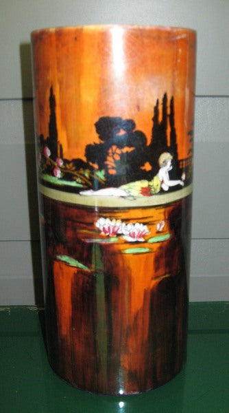 Wilkinsons Royal Staffordshire Pottery Art Deco cylinder vase Pans Garden