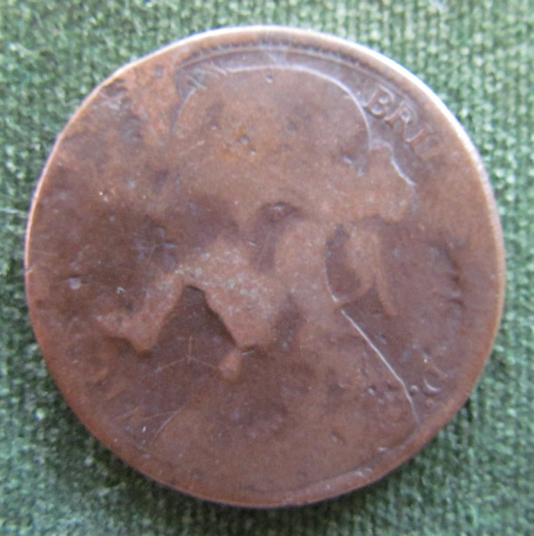 GB British UK English 1866 Penny Queen Victoria Coin - Bun Head