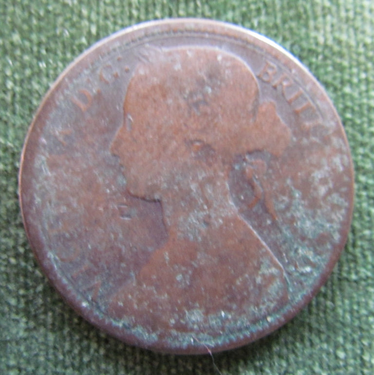 GB British UK English 1872 Penny Queen Victoria Coin - Bun Head