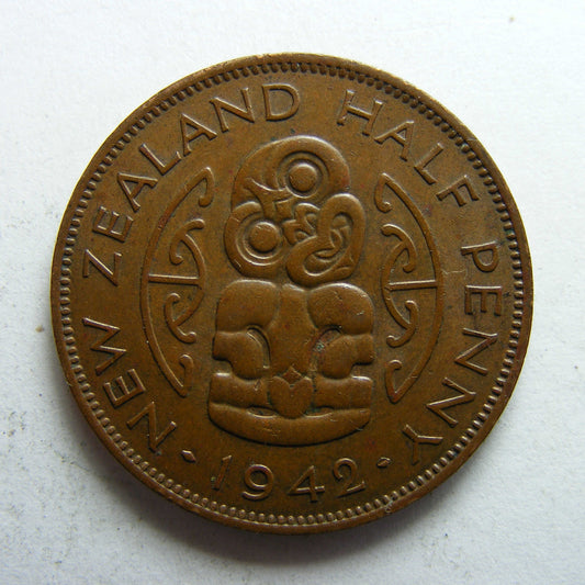 New Zealand 1942 Half Penny King George VI Coin