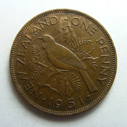 New Zealand 1951 Penny King George VI Coin