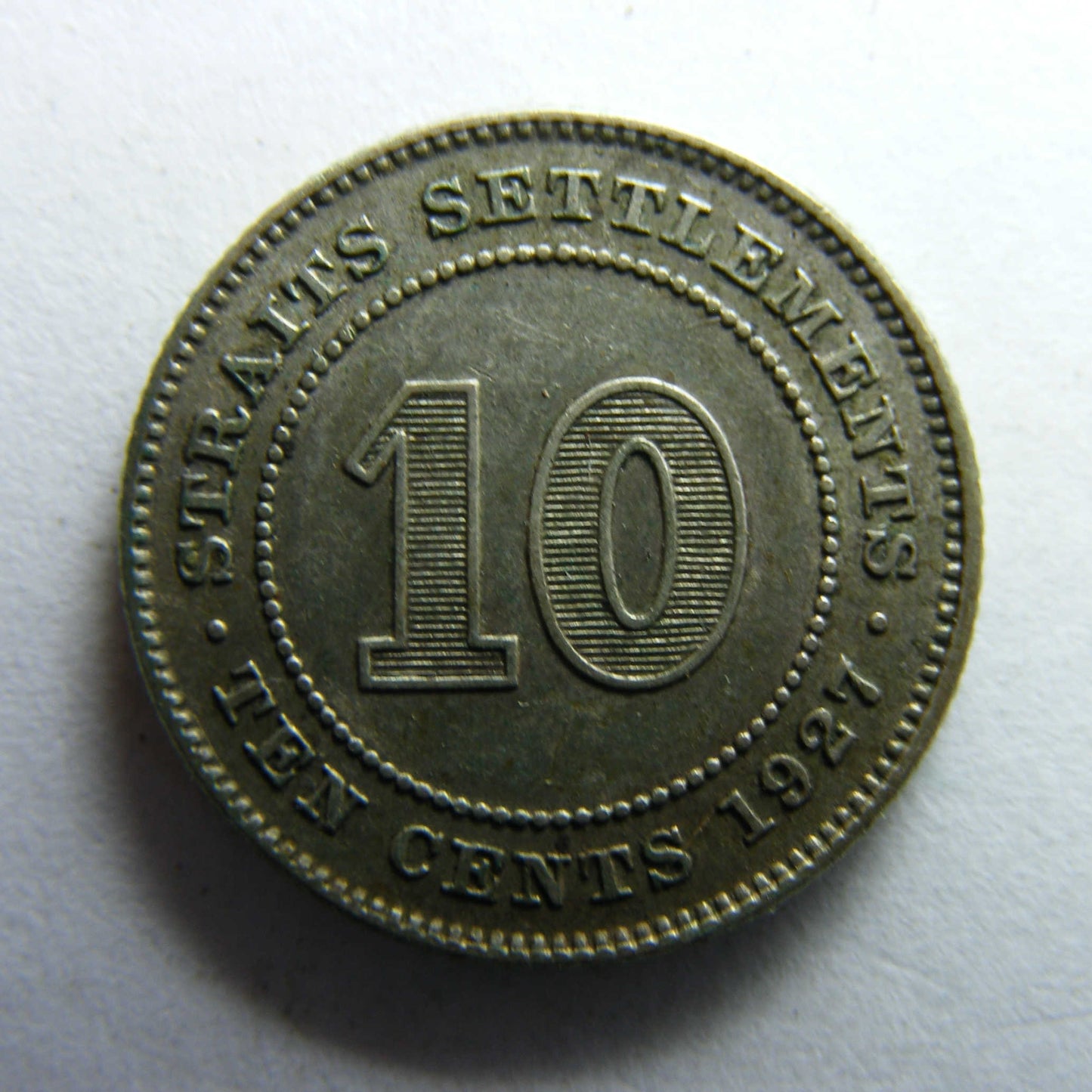 Straits Settlements 1927 Ten Cent King George V Coin