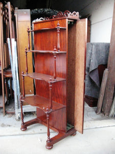 Mahogany 3  tier what-not leaf cabinet c1870-80