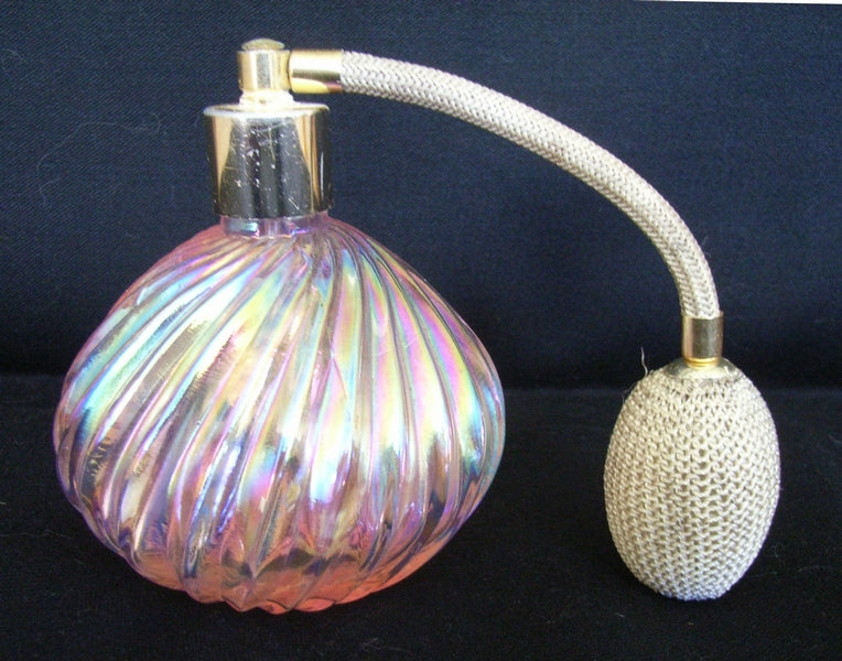Pink lustre glass atomizer perfume bottle